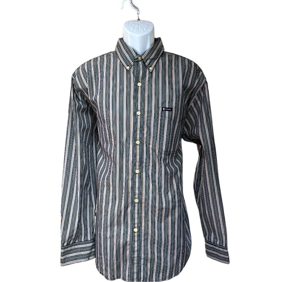 Sz Large Chaps Easy Care Striped Long Sleeve Button Down Shirt - Picture 3 of 6
